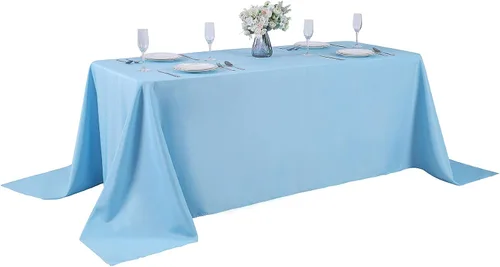 Vista 28 de Mantel rectangular de tela de poliéster lavable de 60 x 120 pulgadas, para decoración de bodas, fiestas, comedores, banquetes