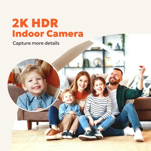 Vista 6 de owltron Cámara interior de 360°, cámaras de visión nocturna 2K para seguridad del hogar con detección de movimiento, WiFi de 2.4G
