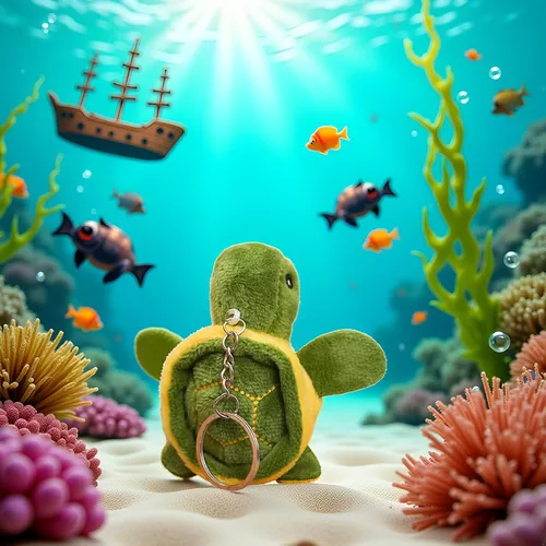 Vista 8 de BWESOO Mini tortuga verde de peluche de animal de peluche lindo tortuga marina llavero colgante de dibujos animados muñeca de peluche para regalo