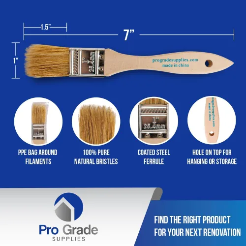 Vista 2 de Pro Grade Brochas de viruta de 1 pulgada, pinceles de pintura desechables, para retoque, paquete de 24