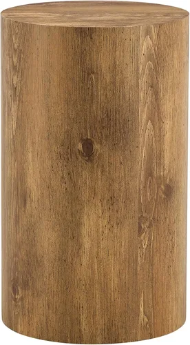 Vista 5 de WILLIAMSPACE Mesa auxiliar redonda de 12 pulgadas, moderna mesa auxiliar de madera circular pequeña mesa de cóctel para espacios pequeños, mesa