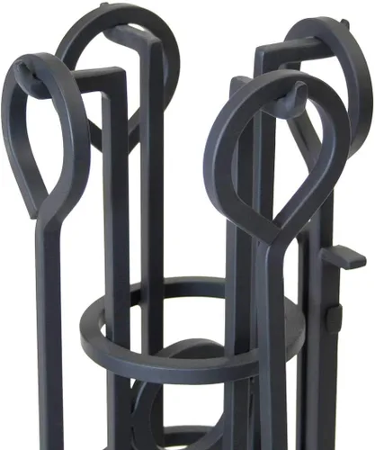 Vista 2 de Pilgrim Home and Hearth 19004 Napa Forge Arts and Crafts - Juego de herramientas para chimenea, color negro