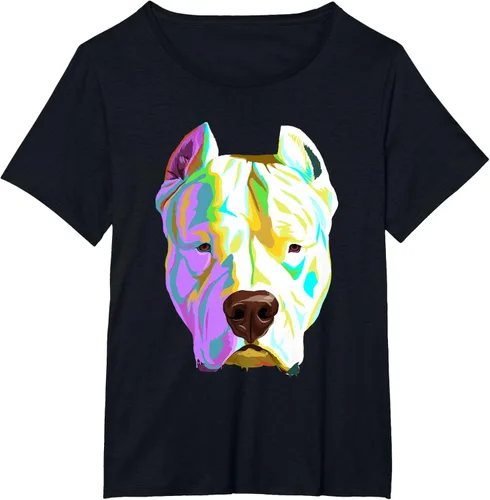 Vista 75 de Colorida camiseta Dogo Argentino, Negro, S