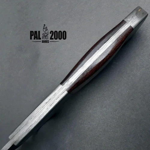 Vista 4 de PAL 2000 KNIVES Cuchillo Bowie de acero de Damasco hecho a mano de 13 pulgadas - Mango de micarta con refuerzos de acero de Damasco 1094