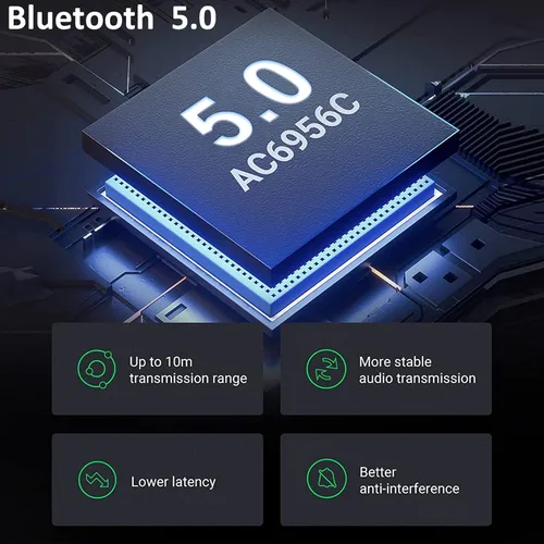 Vista 7 de Receptor transmisor Bluetooth 5.0 para TV a auriculares inalámbricos, adaptador Bluetooth para TV/vuelo de viaje, aerolínea, gimnasio, micrófono
