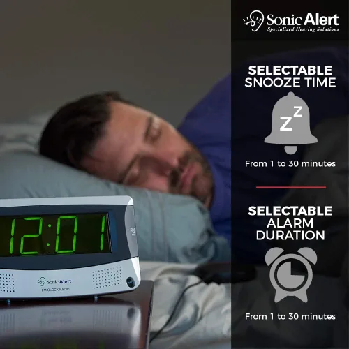 Vista 5 de Sonic Alert SBD375SSEU/USA Sonic Boom Dual Alarm Vibrating Alarm Reloj despertador