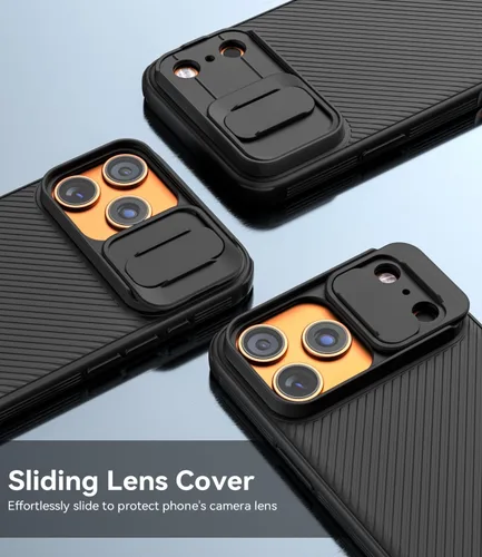 Vista 6 de imluckies Funda compatible con iPhone 17 Pro Max de 6.9 pulgadas con cubierta para cámara, parte trasera de policarbonato duro y parachoques suave