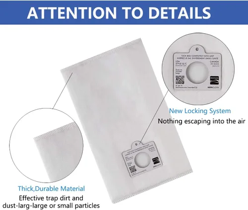 Vista 3 de Compatible con bolsas de vacío Kenmore 53292 tipo Q - C HEPA (6 unidades) (blanco)