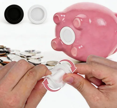 Vista 3 de Piggy Bank Stoppers, 20 Silicone Replacement Plugs, 5 Sizes