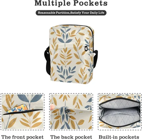 Vista 2 de Damask Pattern Vintage cute messenger bag mens shoulder bags crossbody Casual Everyday Purse Woman Handbag Shoulder Strap Adjustable Strap for