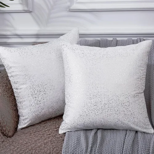 Vista 10 de EUCIOR Fundas de almohada doradas, fundas de almohada amarillas mostaza de 16 x 16 pulgadas, almohadas doradas claras con estampado de lámina