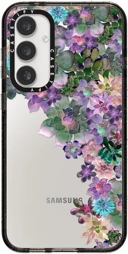 Vista 54 de CASETiFY Funda de impacto para Galaxy S22+ - Adhesivo Aries Moross, color negro transparente