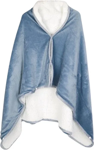 Vista 3 de ITODA Manta para llevar puesta, chal coral, poncho cálido, suave, para ver en frío, TV, sofá, silla, envoltura en casa, oficina, escuela, viajes