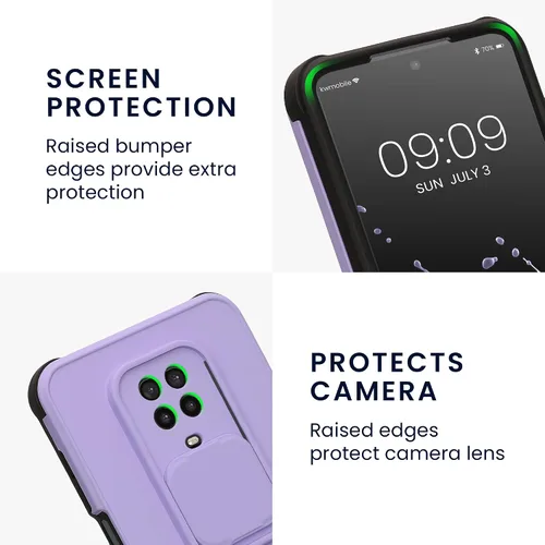 Vista 3 de kwmobile Funda híbrida compatible con Xiaomi Redmi Note 9S / 9 Pro / 9 Pro Max - Funda con cubierta de cámara y parachoques - Funda para teléfono