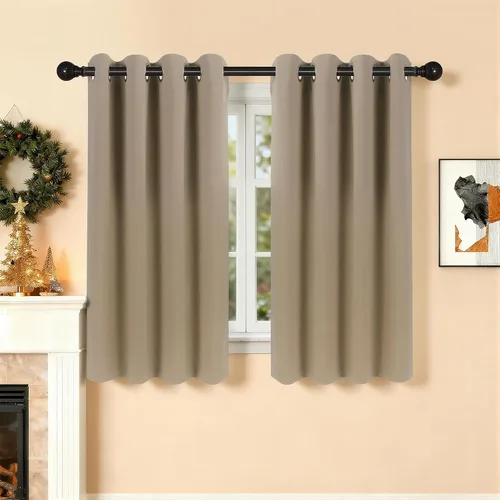 Vista 41 de Cortinas de oscurecimiento de habitación de 45 pulgadas de largo para dormitorio y sala de estar, cortinas térmicas aislantes con ojales