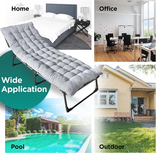 Vista 5 de ZONETECH Colchón plegable para cuna y almohadilla de 4 posiciones ajustable, portátil, calidad premium para adultos y niños, perfecto para camping