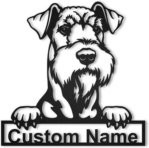 Vista 2 de Letrero de madera personalizado de perro Airedale Terrier Letrero de madera personalizado Airedale Terrier Airedale Terrier divertido Regalo