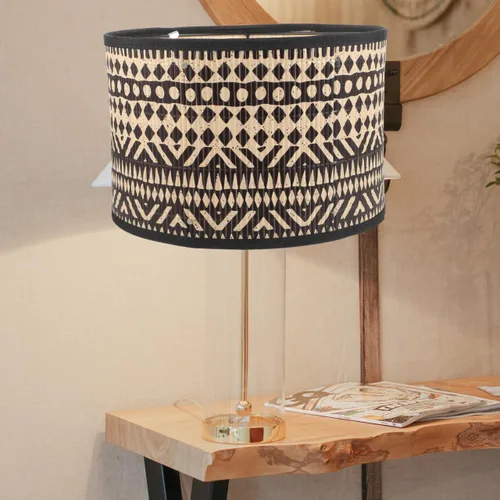 Vista 8 de DOITOOL Pantalla de lámpara de bambú bohemia de 12 pulgadas, repuesto de cubierta de tambor impresa para lámparas de mesa, lámpara de piso