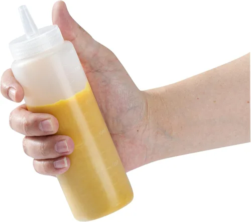 Vista 10 de Restaurantware - Botella Exprimible de Condimentos de 8 Onzas, 1 Botella Exprimible de Plástico con Tapa - Punta Dispensadora de Precisión