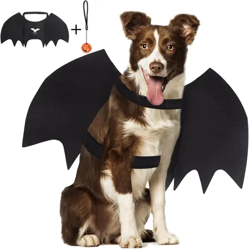 Vista 8 de Vivifying Disfraz de Halloween con alas de murciélago para perro
