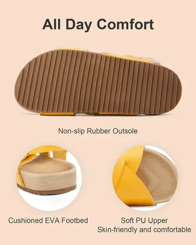 Vista 5 de Cubufly Sandalias para niños con tiras cruzadas y puntera abierta, zapatos de verano para uso en interiores y exteriores, para niños pequeños