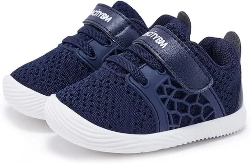 Vista 2 de BMCiTYBM Zapatos para caminar de malla transpirable para bebés, niños y niñas, ligeros, antideslizantes, para primeros pasos, 6, 9, 12, 18, 24 meses