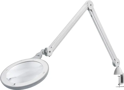 Vista 7 de Omega 5 - Lámpara de aumento LED de alta calidad con lentes de vidrio intercambiables, brazo ajustable e interruptor de atenuación