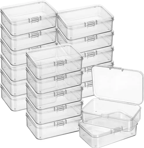 Vista 33 de 6 piezas de mini contenedores de almacenamiento de cuentas de plástico transparente para recolectar artículos pequeños, cuentas, joyas, tarjetas