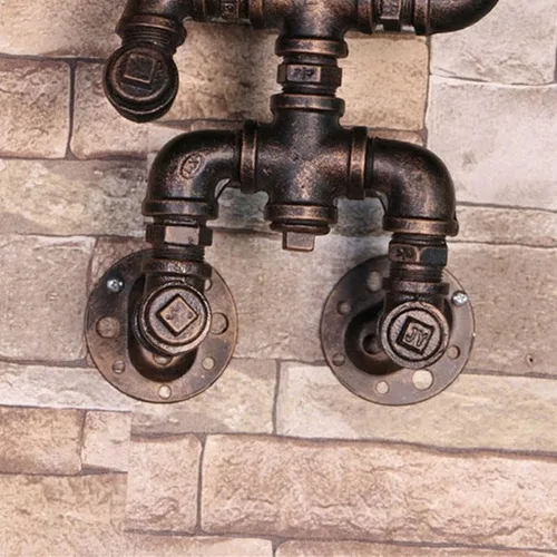 Vista 6 de LITFAD Luces de pared de estilo industrial, aplique de pared de forma única, lámpara de pared retro de metal óxido, lámpara de pared de pared
