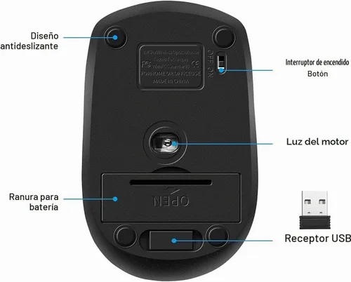 Vista 7 de Guiheng - Mouse inalámbrico, 2.4 GHz, mouse inalámbrico para computadora, 1200 DPI, 6 botones con receptor nano para laptop, PC, Chromebook