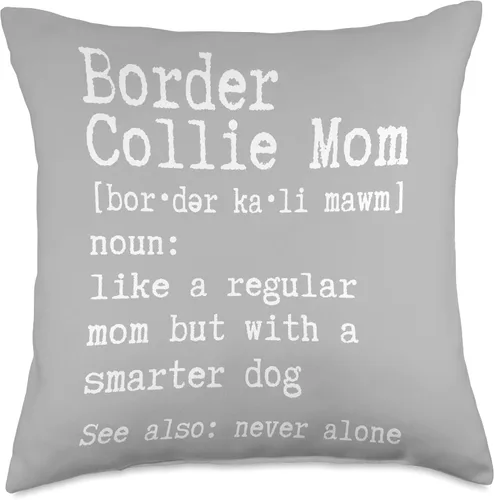 Vista 5 de Funny Border Collie Gifts Border Collie Mom Gifts Border Collie Definition Reg Mom but with a Smarter Dog Throw Pillow, 16 x 16 pulgadas, multicolor