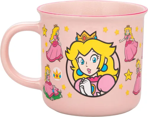 Vista 7 de Paladone Super Mario Princess - Taza de café de cerámica rosa con licencia oficial de Nintendo para bebidas calientes, regalo para jugadores
