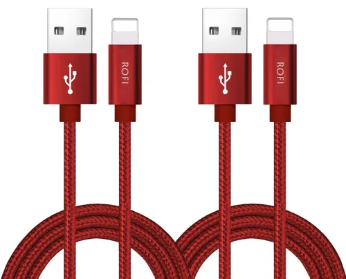 Vista 12 de RoFI Cable de teléfono compatible, [2 unidades] de nailon trenzado de carga rápida USB de repuesto para teléfono X 8 8 Plus 7 7 Plus 6s 6s Plus 6 6