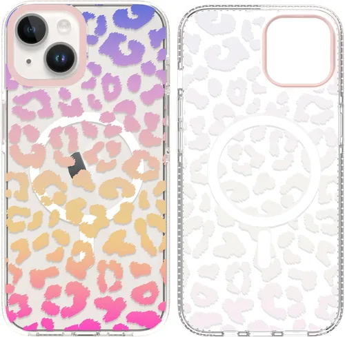 Vista 20 de SAKUULO Funda magnética para iPhone 11 Pro Max [Compatible con MagSafe] Patrón de Estampado de Leopardo Gris Claro Funda de Carga Inalámbrica