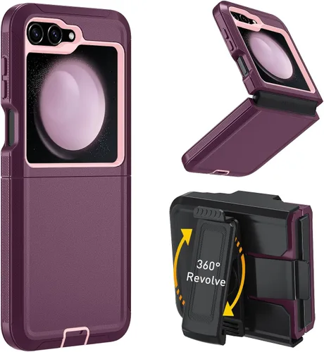 Vista 11 de Funda para Galaxy Z Flip 5 (2023), [protector de pantalla integrado] compatible con protección MagSafe a prueba de golpes, funda magnética mate