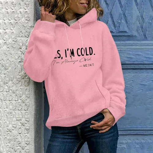 Vista 2 de Me 247 - Sudadera con capucha para mujer, sudaderas de gran tamaño con cordón de ajuste, bolsillo, ropa cálida para otoño e invierno