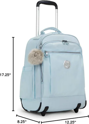 Vista 7 de Kipling Mochila grande con ruedas Gaze para mujer, duradera, con correas de hombro ajustables, bolsa de nailon para libros