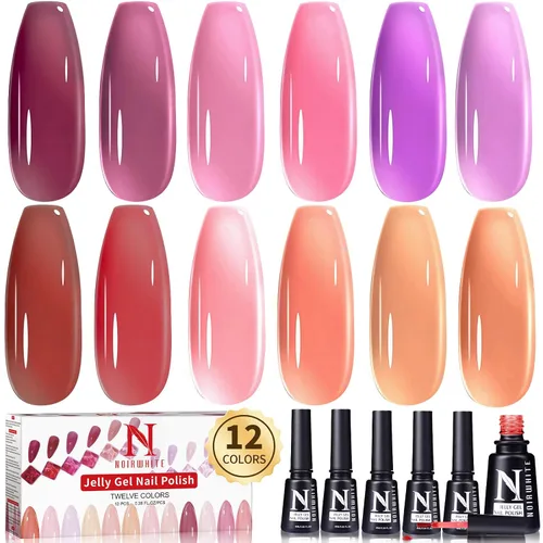 Vista 20 de Kit de esmalte de uñas de gel, 12 colores brillantes con purpurina 9D camaleón ojo de gato, juego de esmalte de uñas de gel con base de luz