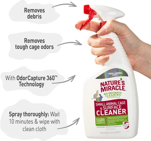 Vista 5 de Nature's Miracle Limpiador de jaulas y superficies para animales pequeños