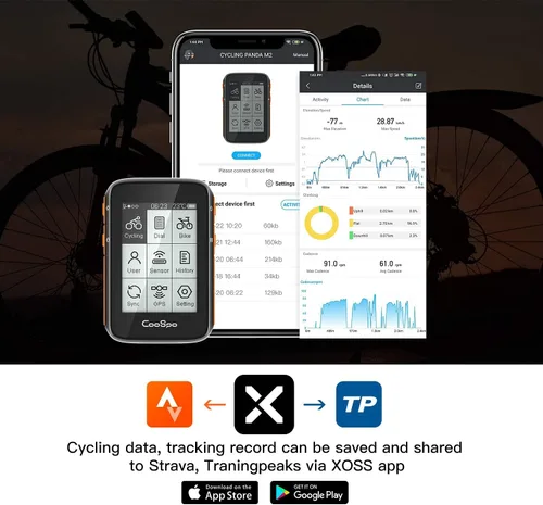 Vista 8 de COOSPO Paquete GPS Bike Computer BC200 Cadencia Sensor de Velocidad Bluetooth ANT+Ciclismo RPM Sensor BK467