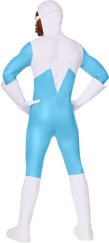 Vista 2 de Spirit Halloween Disfraz de Frozone para adultos de The Incredibles Licencia oficial Cosplay de superhéroe Disfraz de mono Disney