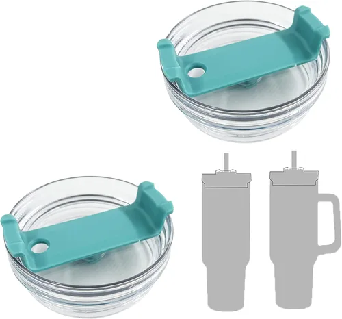 Vista 17 de Paquete de 2 tapas para vaso de 40 onzas compatibles con Stanley Quencher, cubiertas de vaso de acero inoxidable a prueba de derrames y resistentes