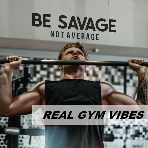 Vista 3 de Calcomanía motivacional para pared de gimnasio con texto en inglés «Be Savage Not Promedio» para el gimnasio en casa, yoga, ejercicio, fitness