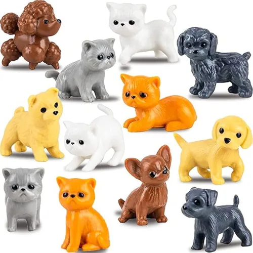 Vista 7 de Figuras diminutas de perros y gatos – Juguetes de animales pequeños a granel – Juguetes para mascotas pequeñas – Pequeños juguetes de plástico