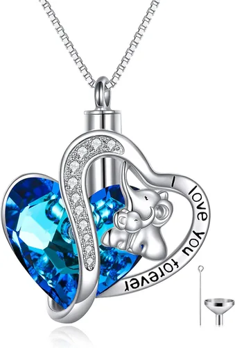 Vista 14 de WINNICACA 925 Sterling Silver Urn Necklaces for Ashes of Loved Ones A01-Tortuga marina-Oro blanco