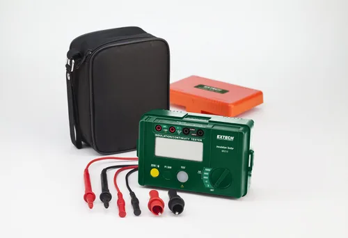 Vista 2 de Extech Probador de aislamiento digital compacto MG310 Resistencia de aislamiento a 2000 MOhm, voltajes de prueba 250/500/1000V, LCD dual, función