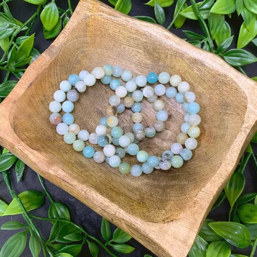 Vista 546 de Gem Avenue Handmade Round Bead Stretch Bracelet Unisex Natural Stone Beaded Jewelry for Men & Women, Elastic Wristband for Daily Wear