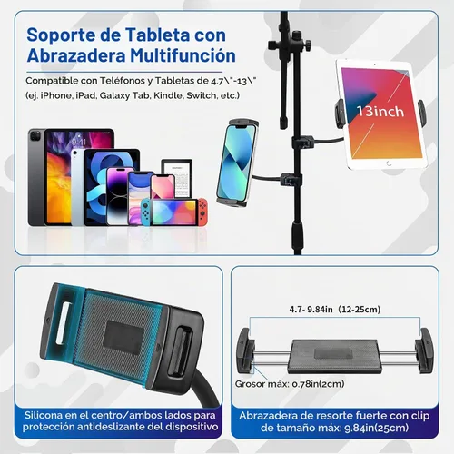 Vista 6 de ROCKFREE Soporte para tableta con abrazadera para cinta de correr