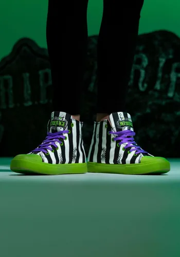 Vista 8 de Tenis unisex Beetlejuice a rayas blancas y negras Multicolor