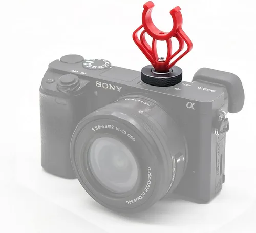 Vista 3 de 2 soportes de soporte de montaje de choque para micrófono de cámara, soporte de montaje hembra de tornillo de 1/4 pulgadas para RODE VideoMicro